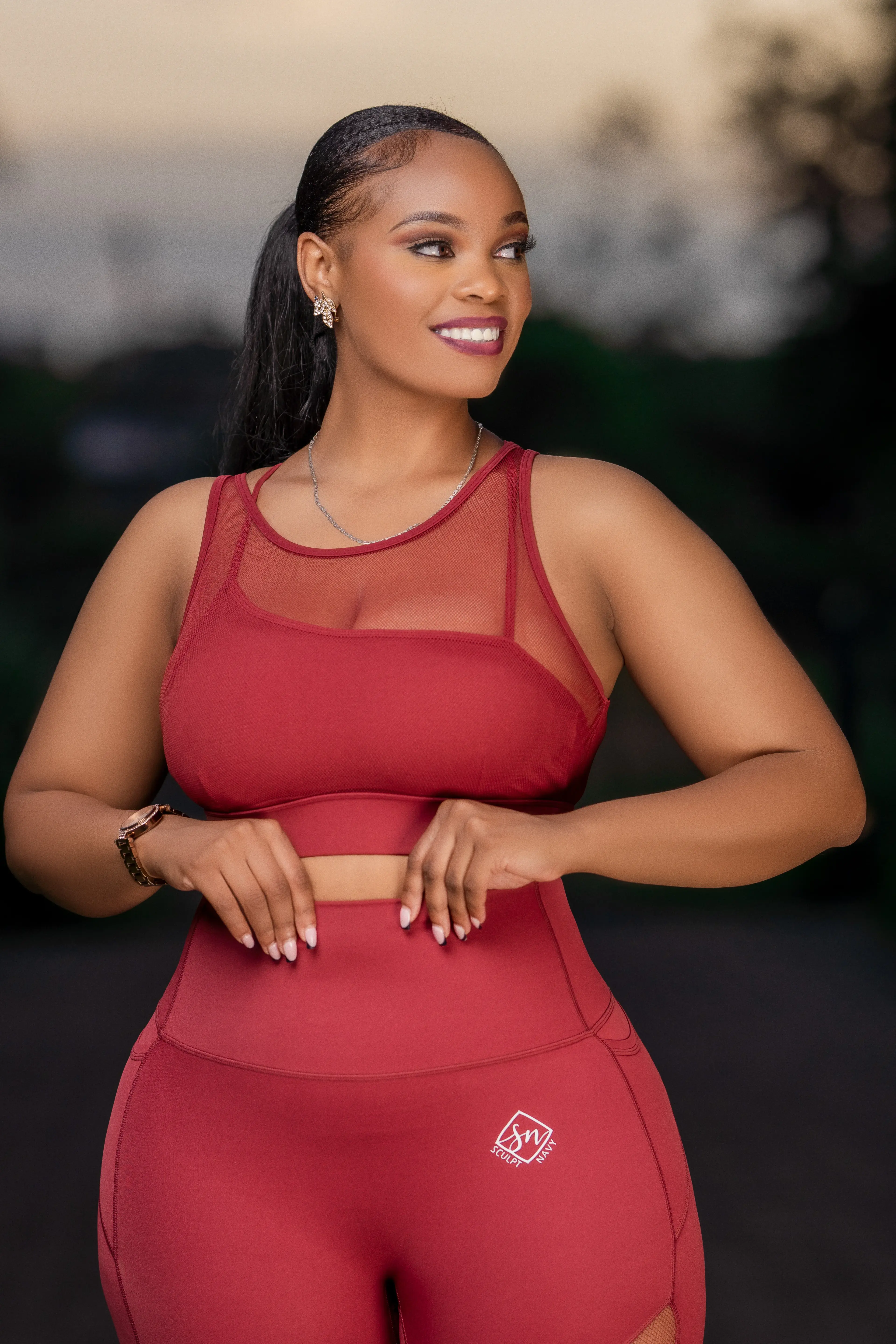 Burgandy Seamless Activewear 2-Piece Set alternate view