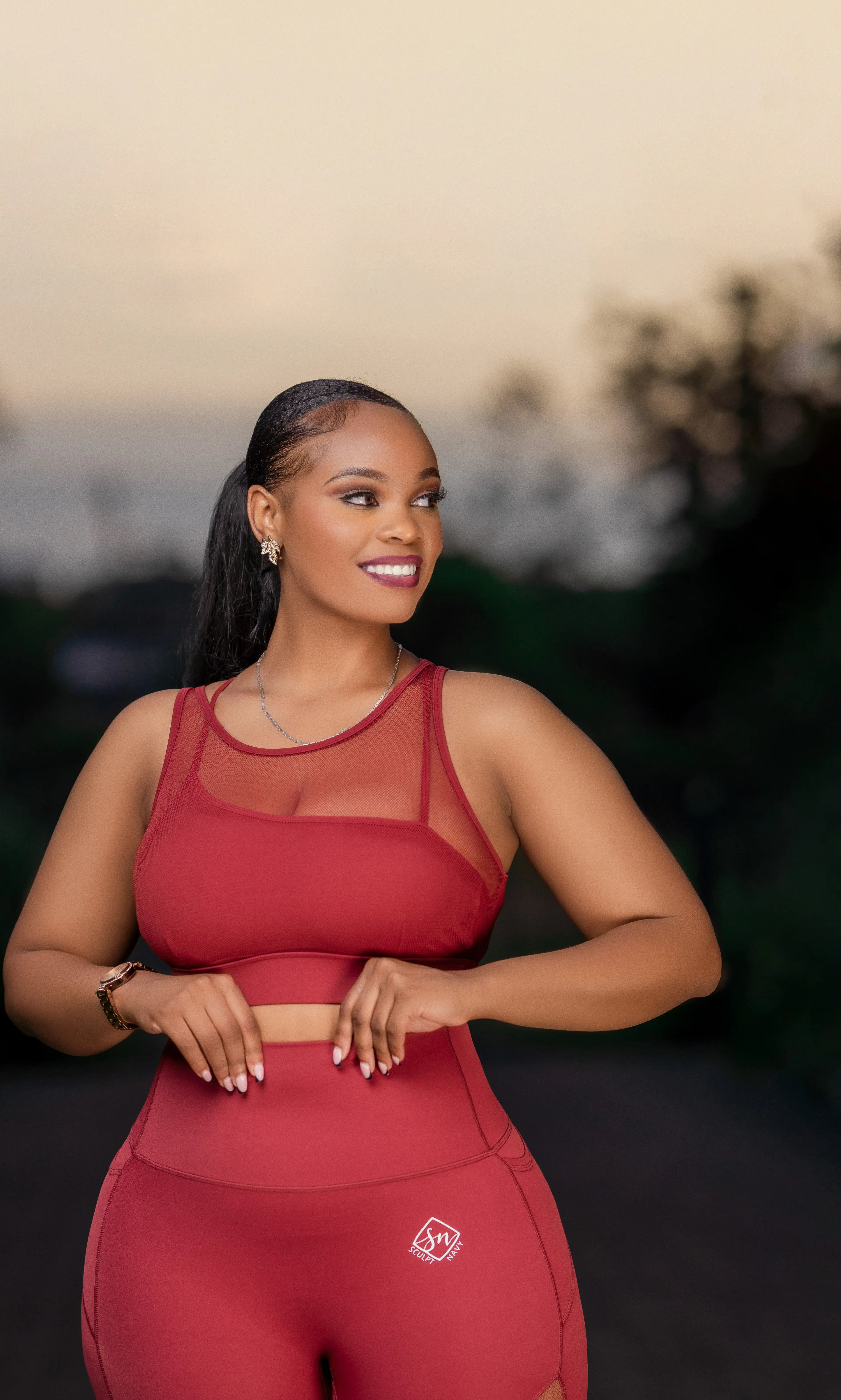 Burgandy Seamless Activewear 2-Piece Set thumbnail 3