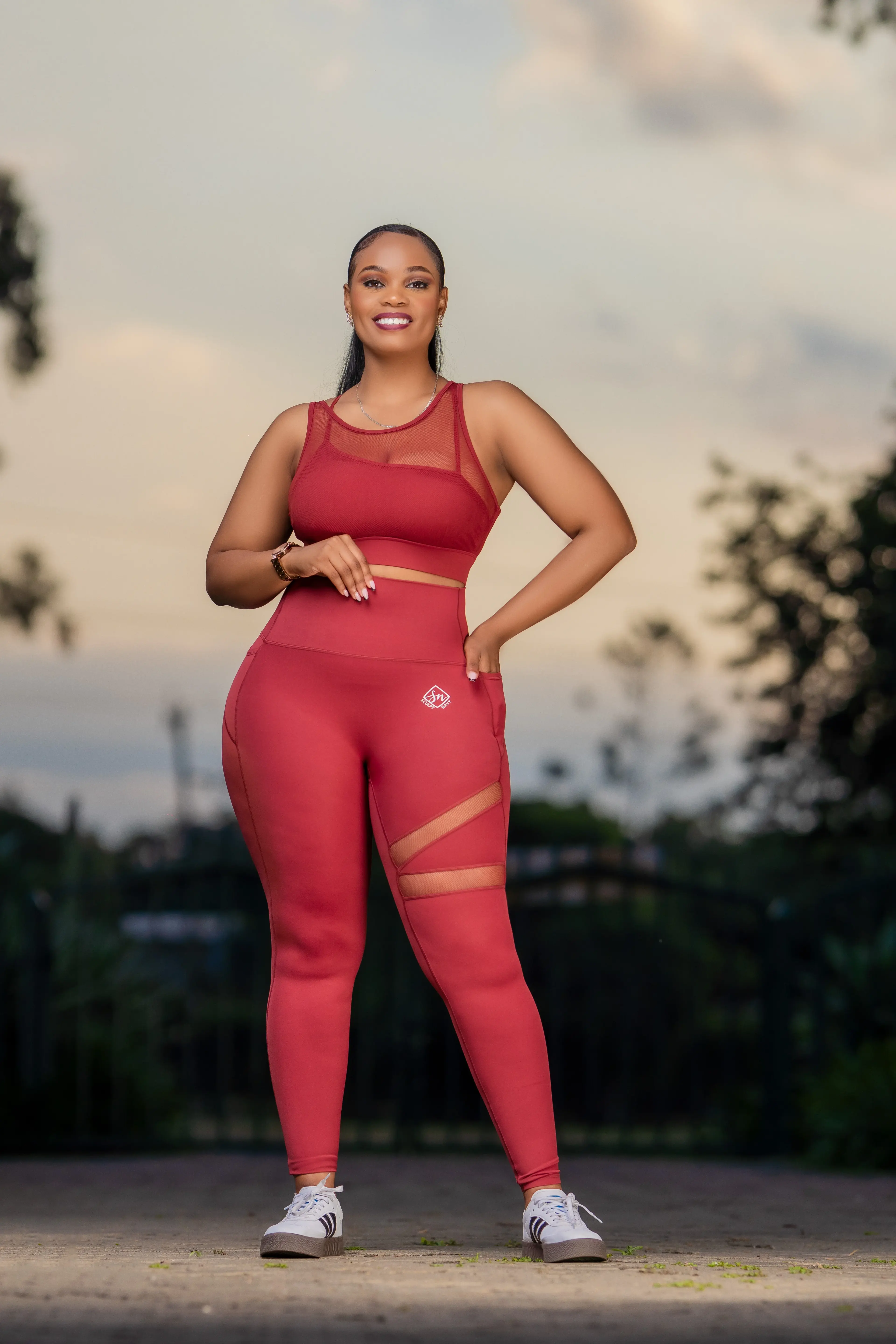 Burgandy Seamless Activewear 2-Piece Set thumbnail 4