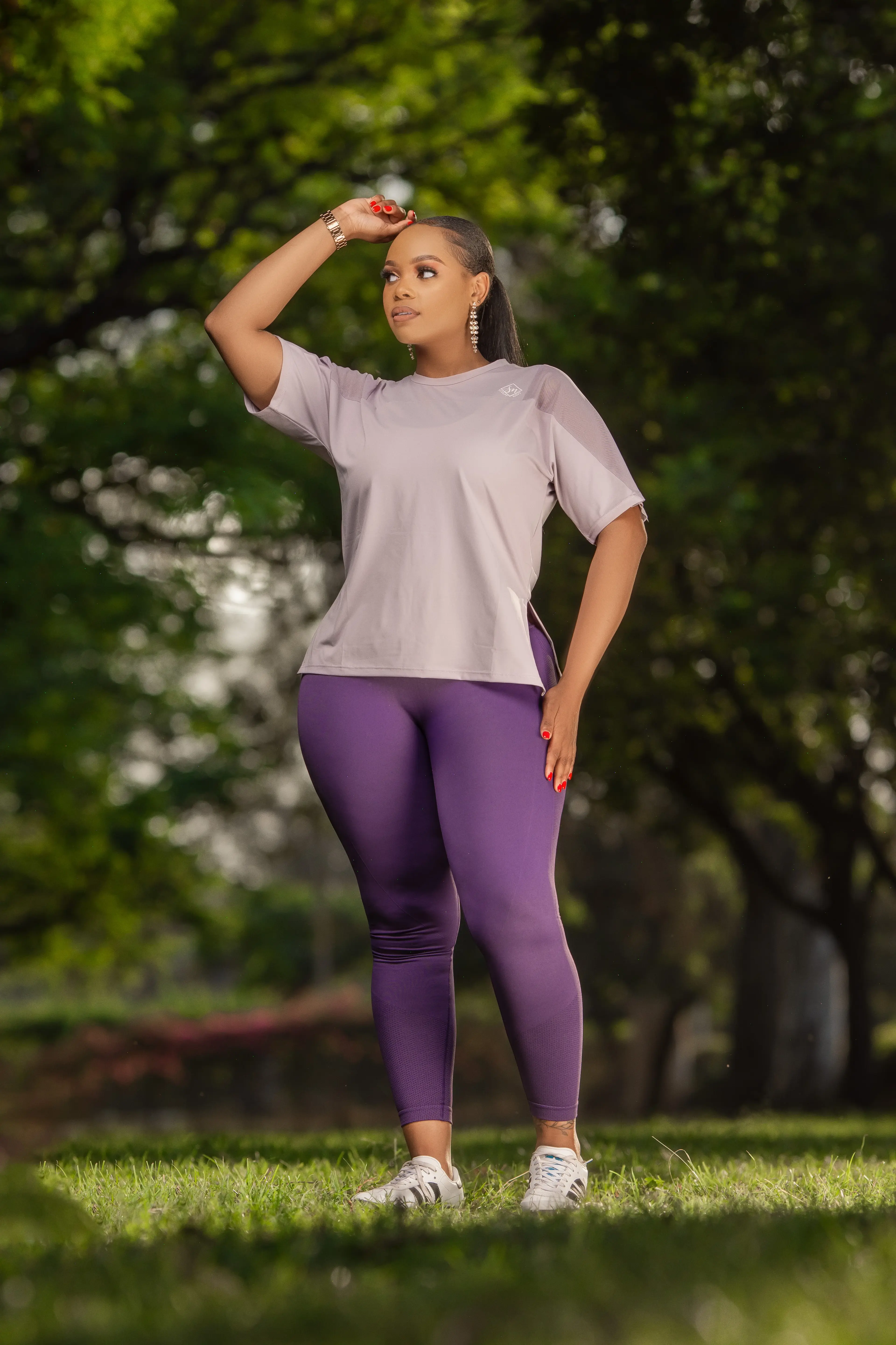 Purple Scrunched Butt Leggings thumbnail 3