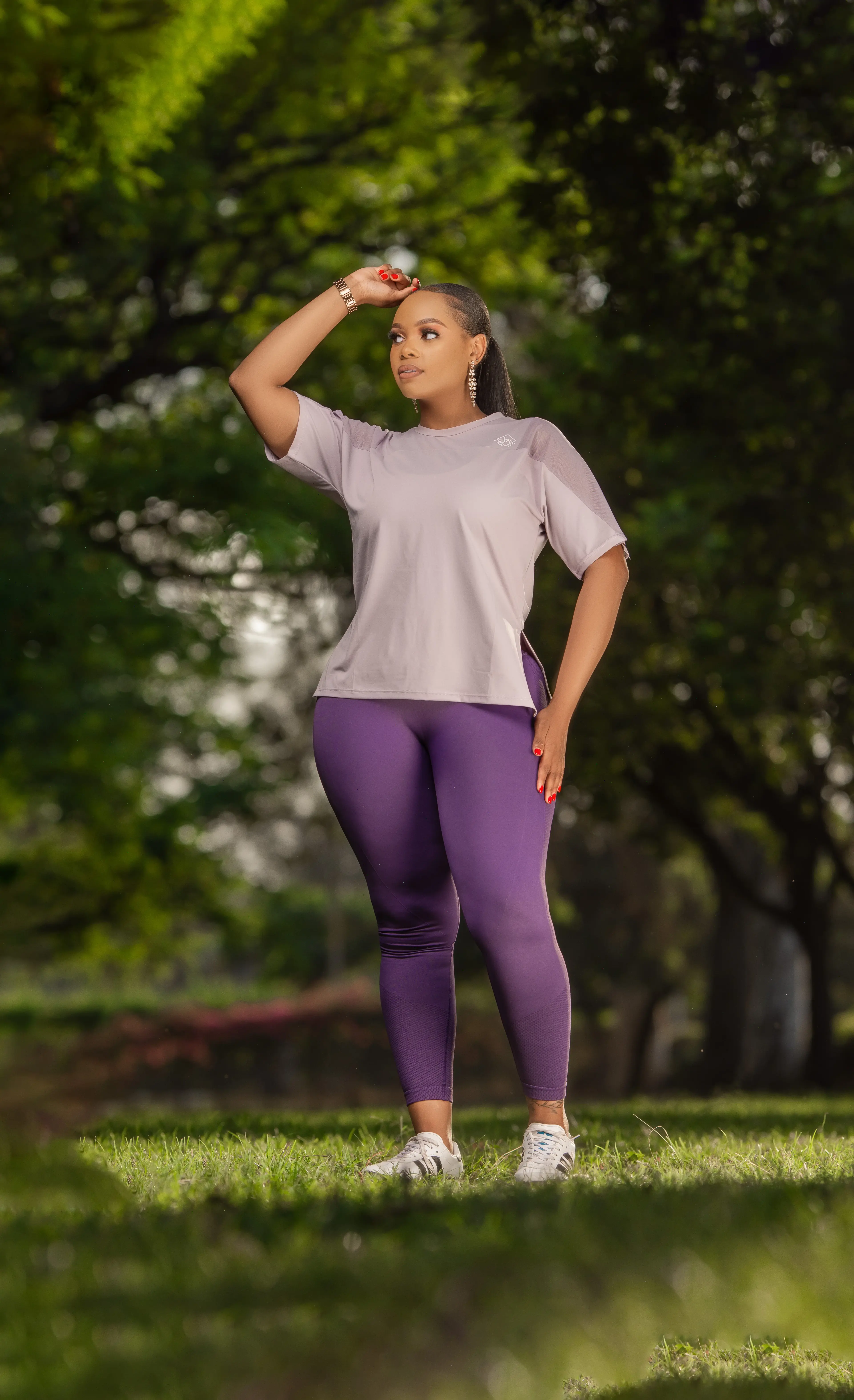 Purple Scrunched Butt Leggings thumbnail 4