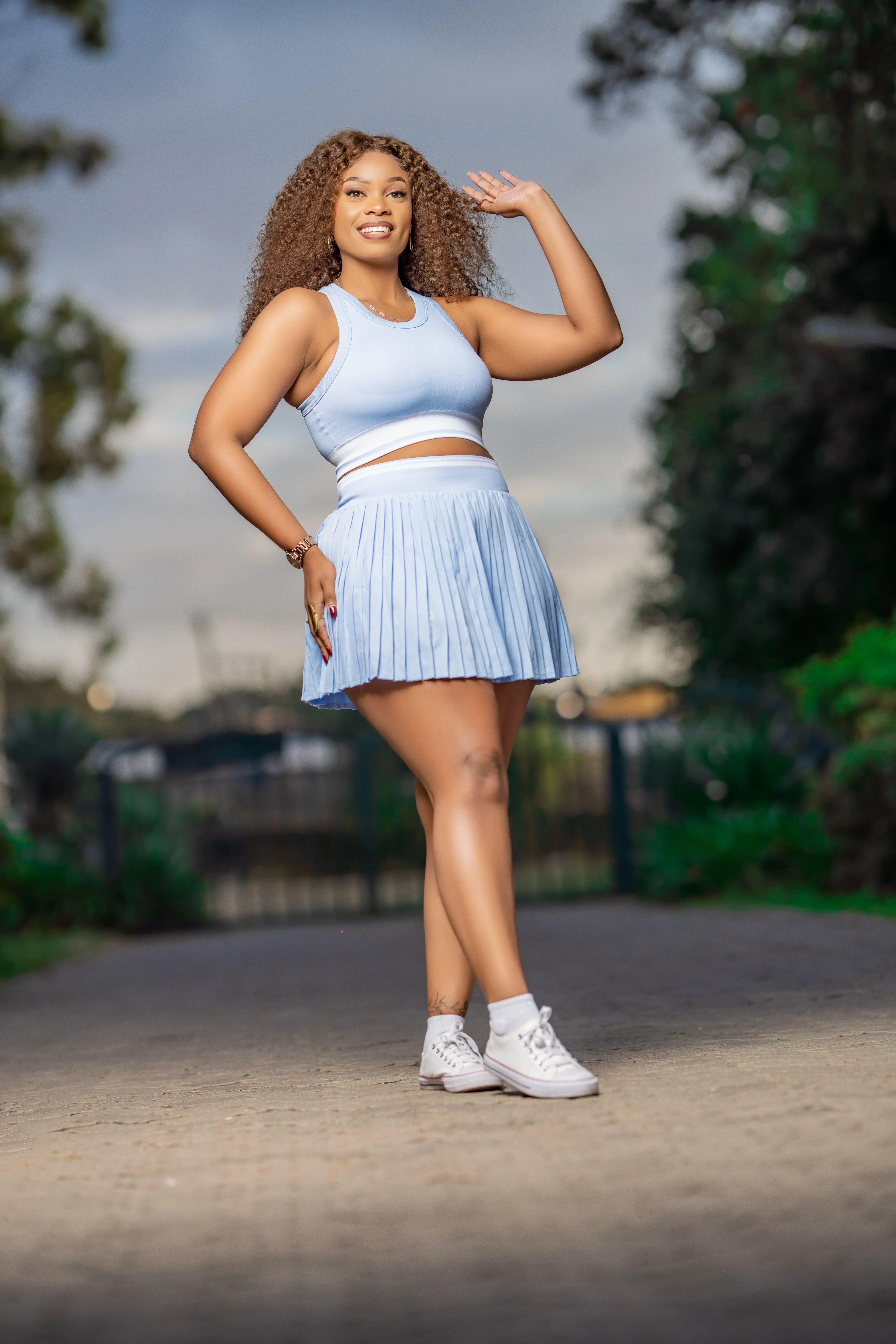 Light Blue Pleated Tennis Set alternate view