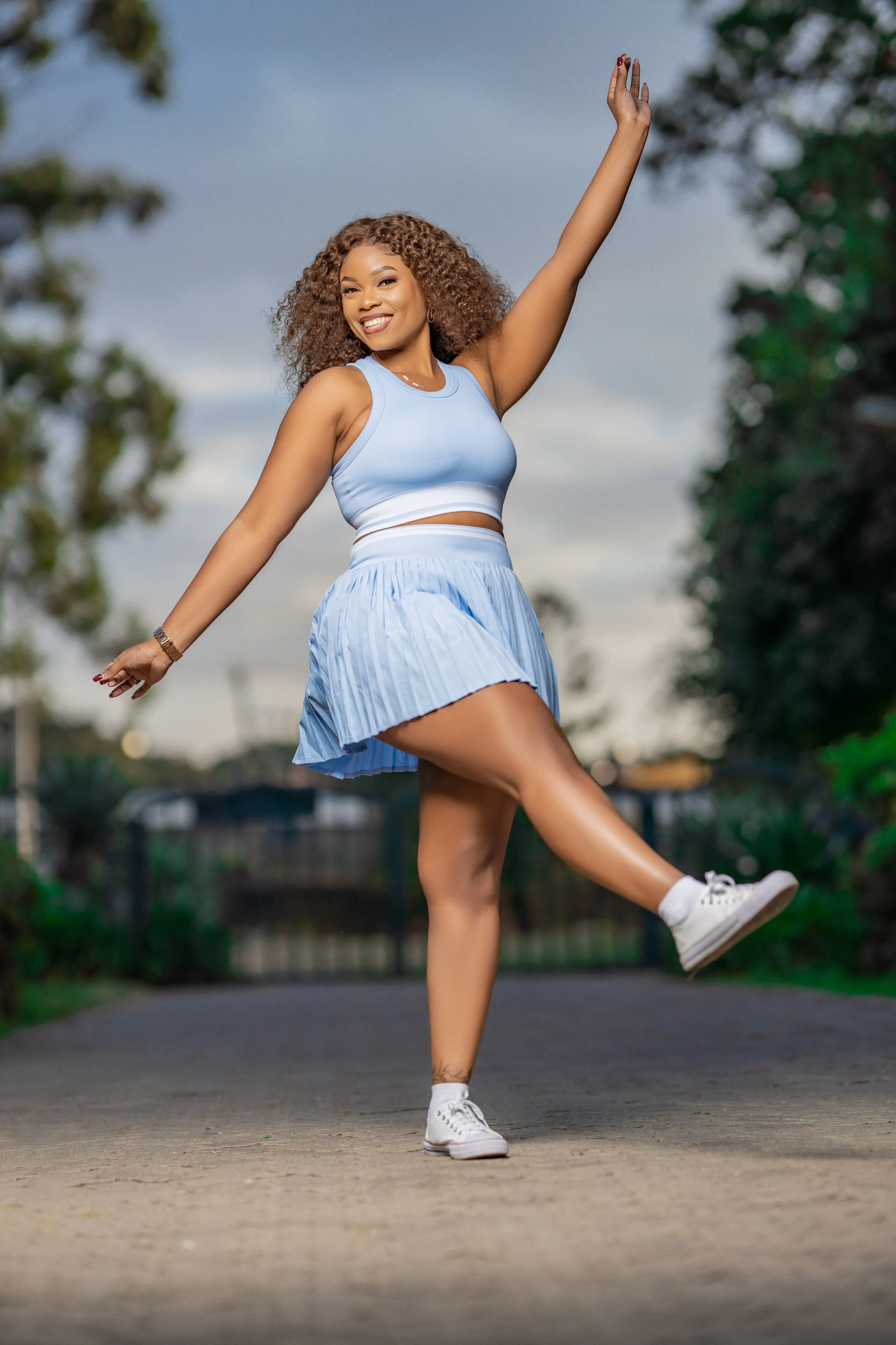 Light Blue Pleated Tennis Set thumbnail 3