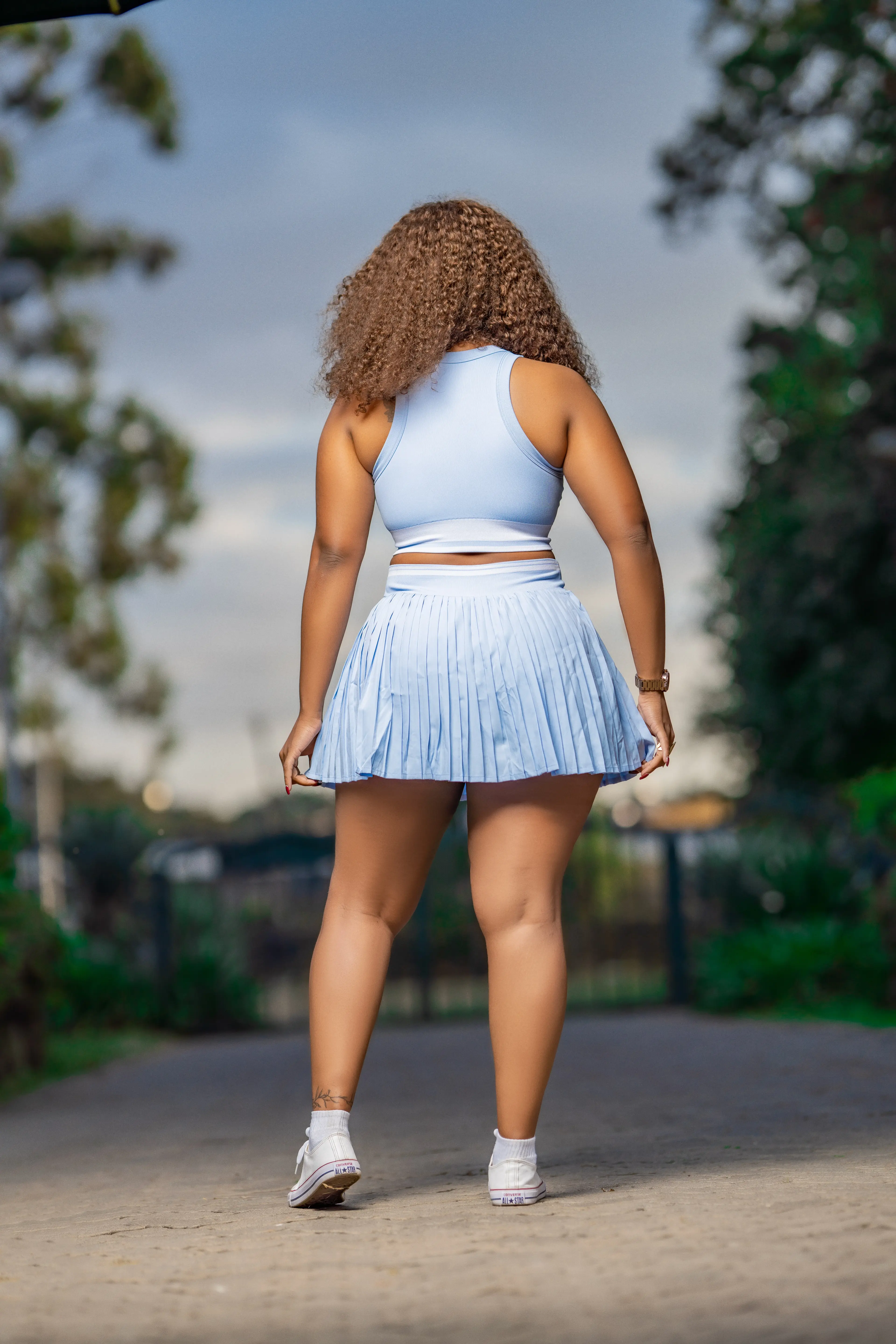 Light Blue Pleated Tennis Set thumbnail 4