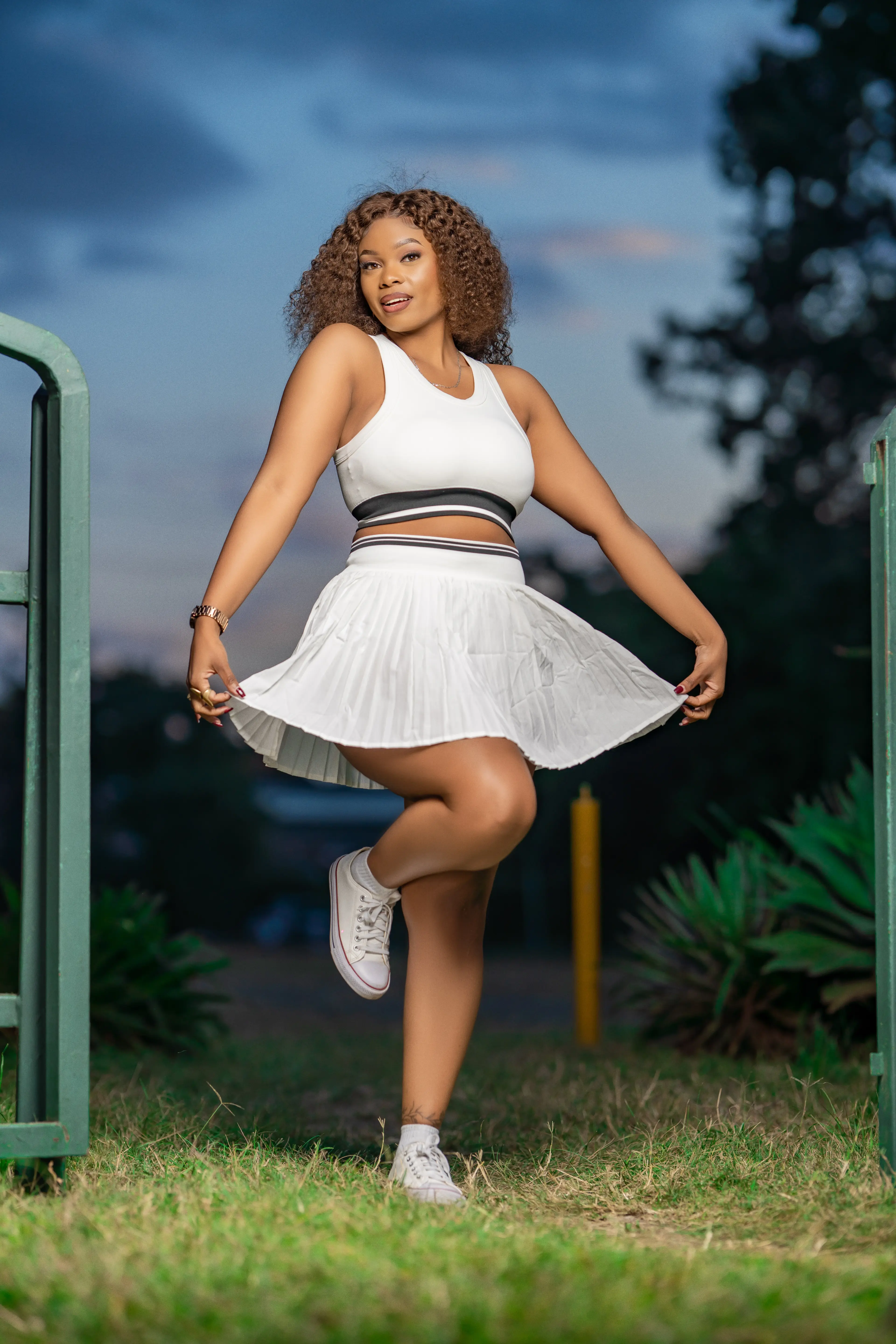 White Pleated Tennis Set