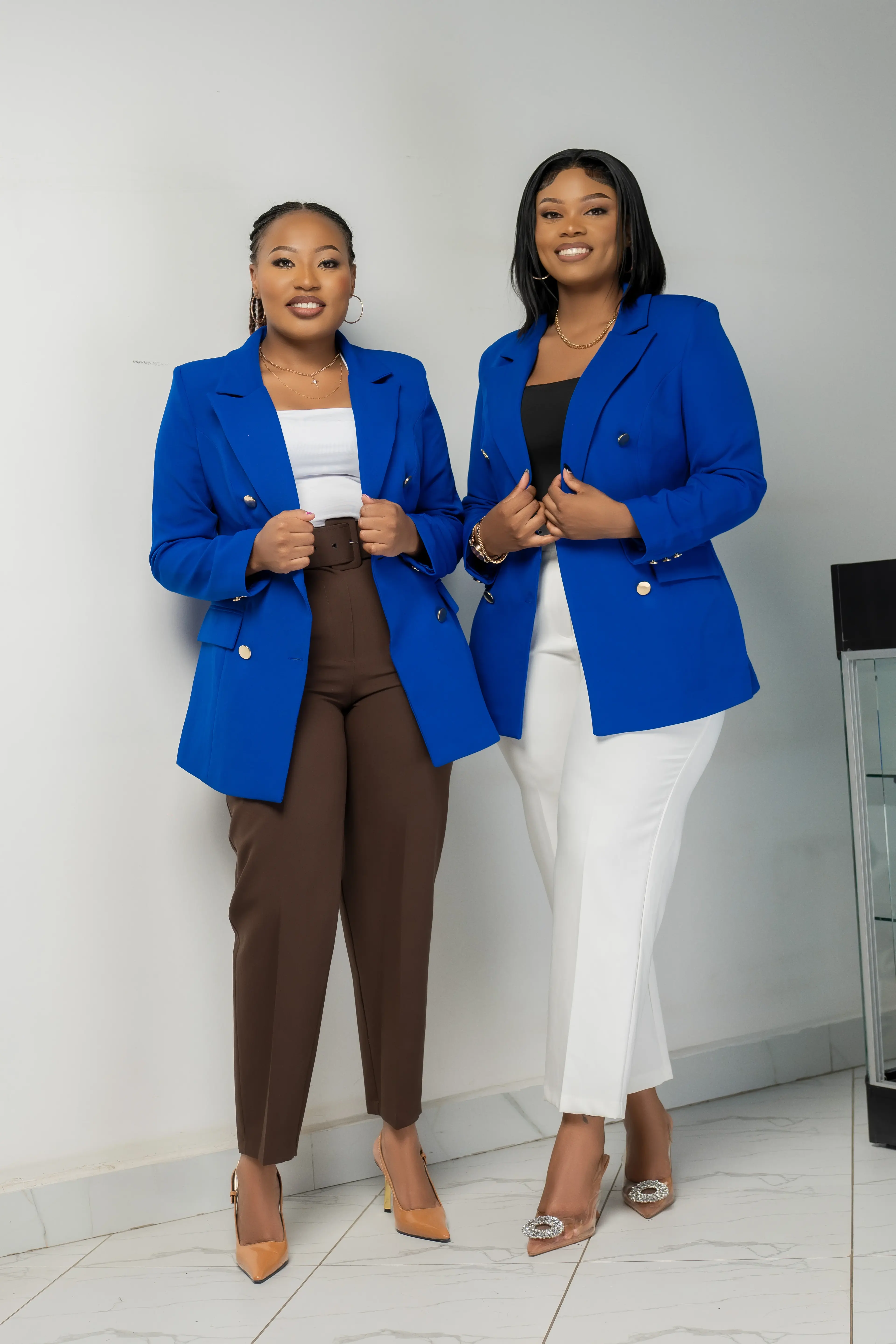 Blue Gold Button Blazer