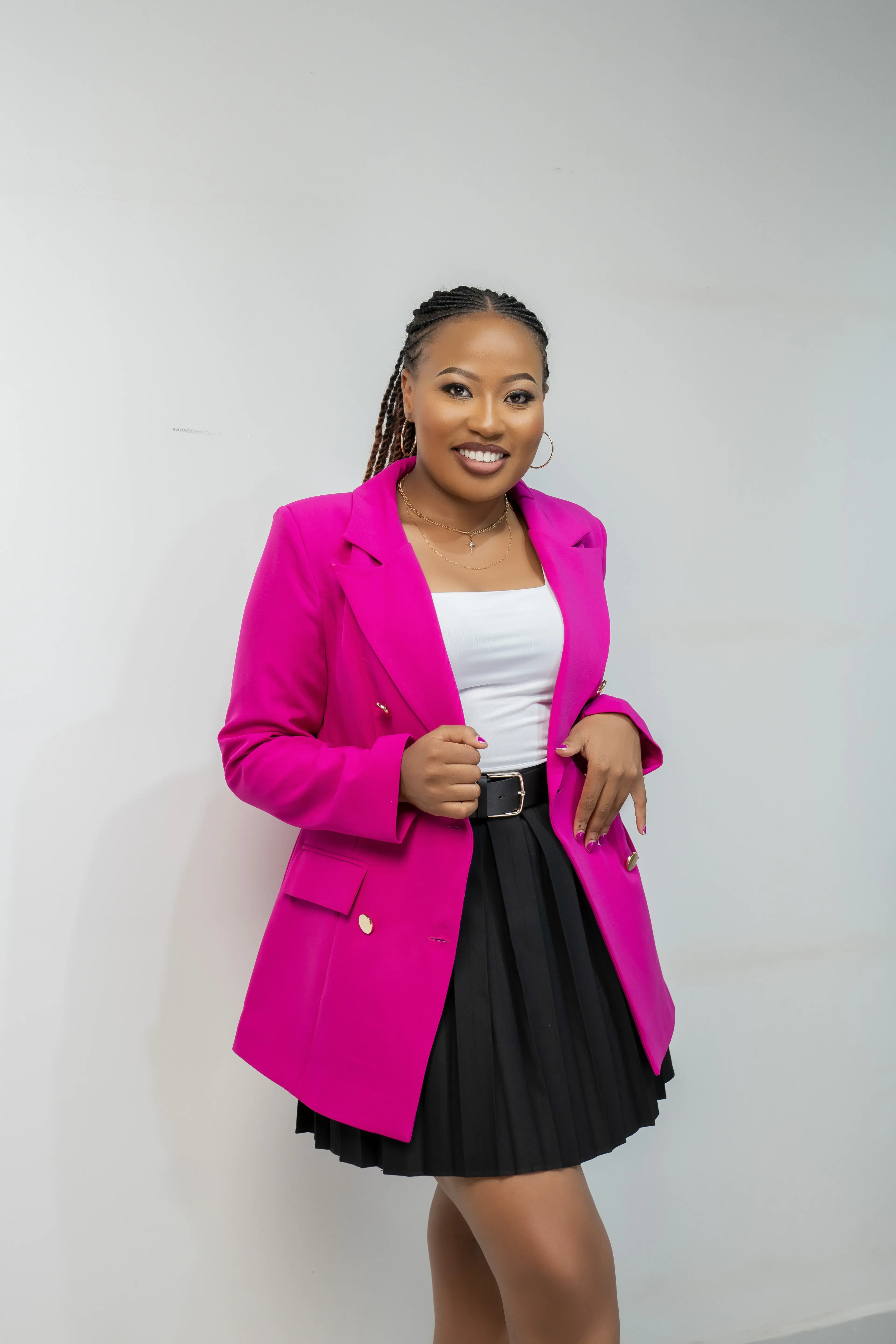 Pink Gold Button Blazer thumbnail 3