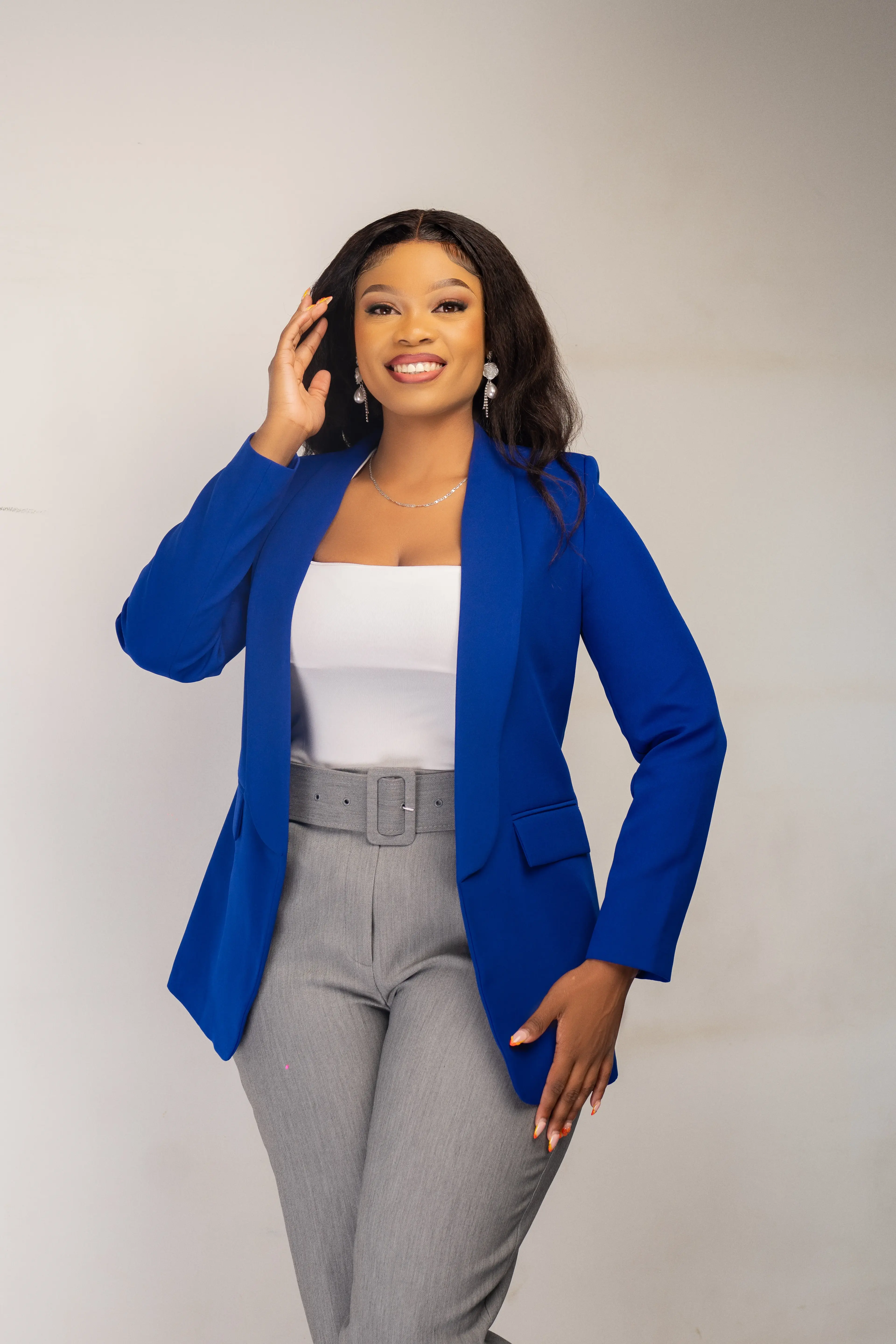 Blue Minimalistic Minimalist Blazer