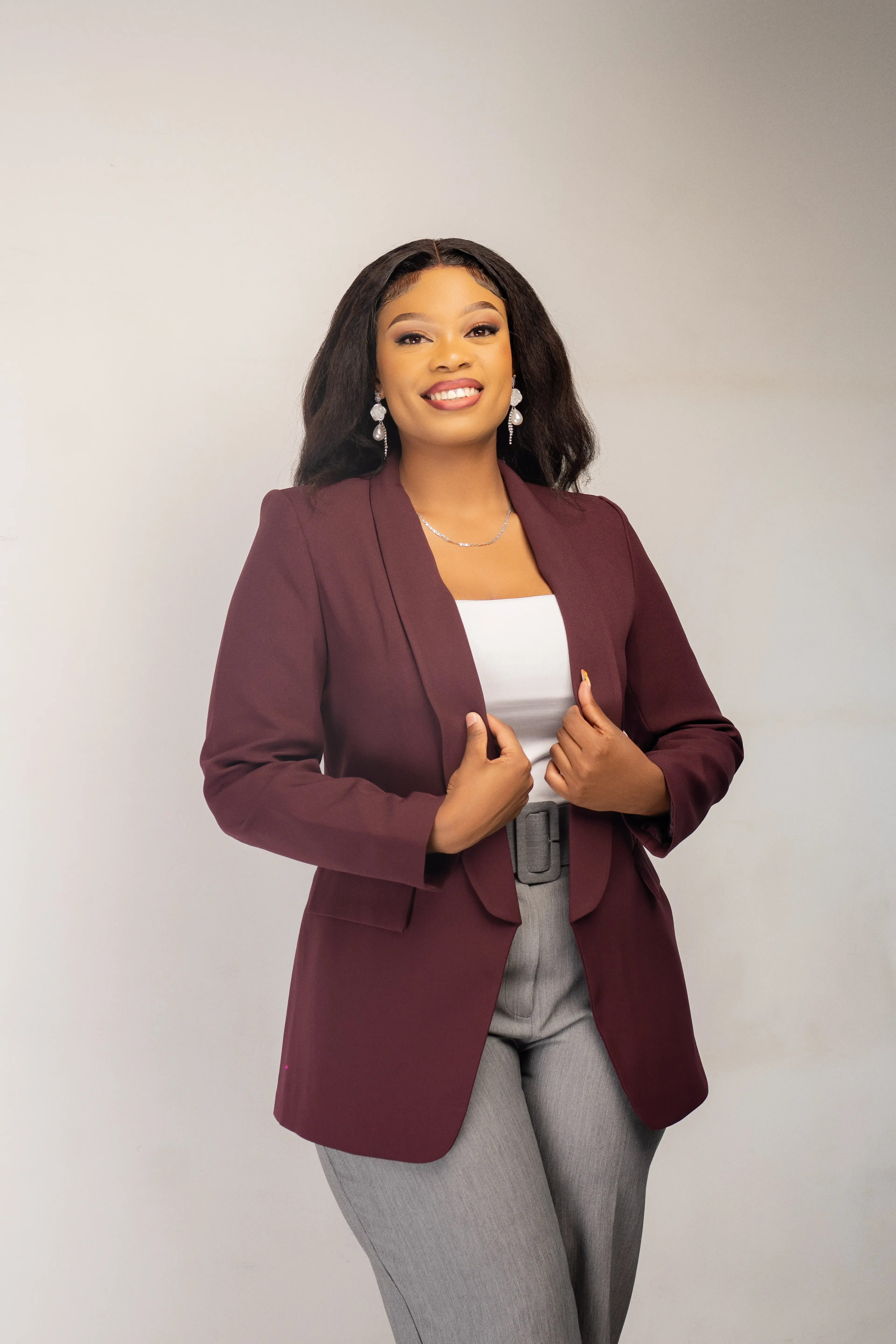 Dark Brown Minimalistic Minimalist Blazer