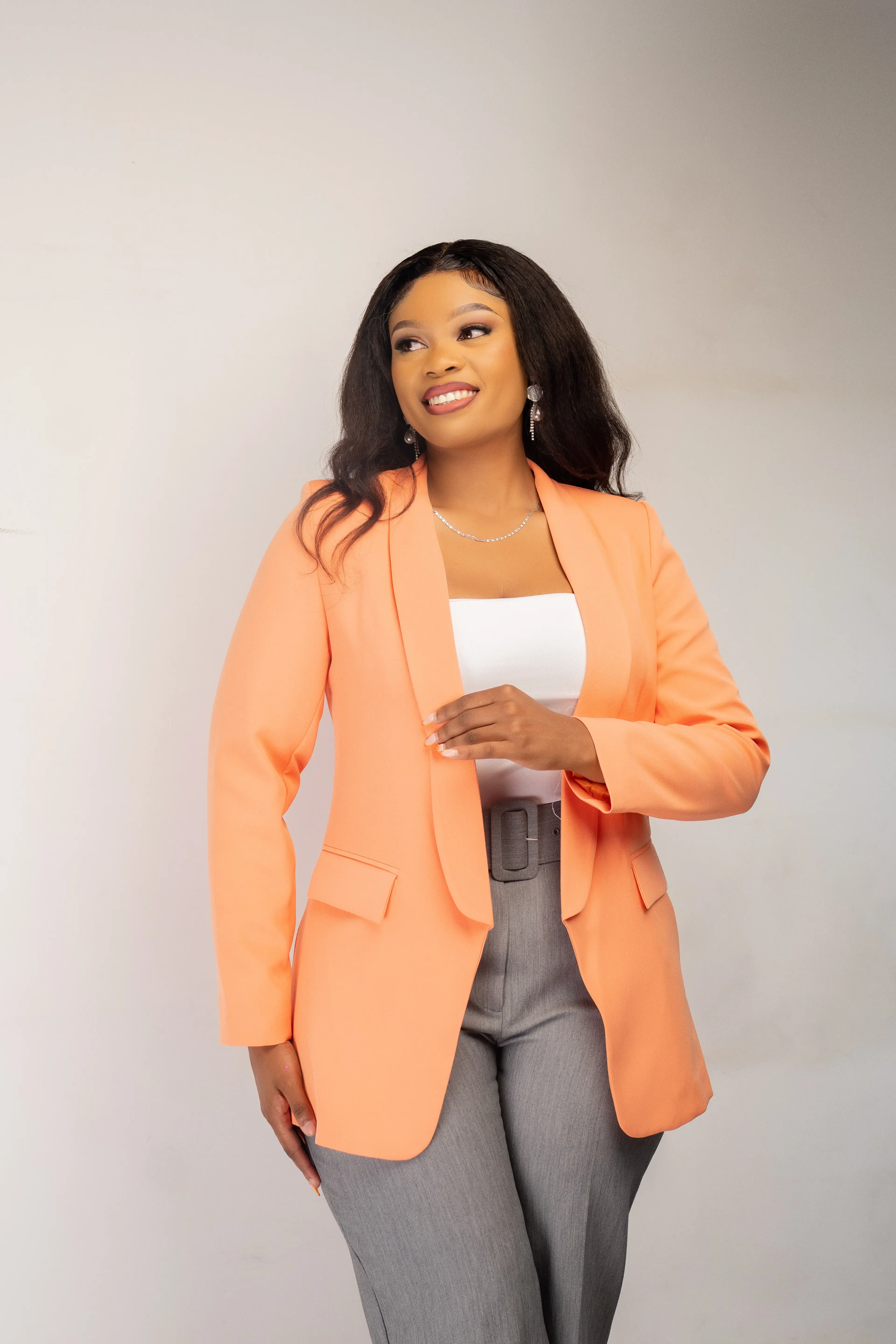 Orange Minimalistic Minimalist Blazer