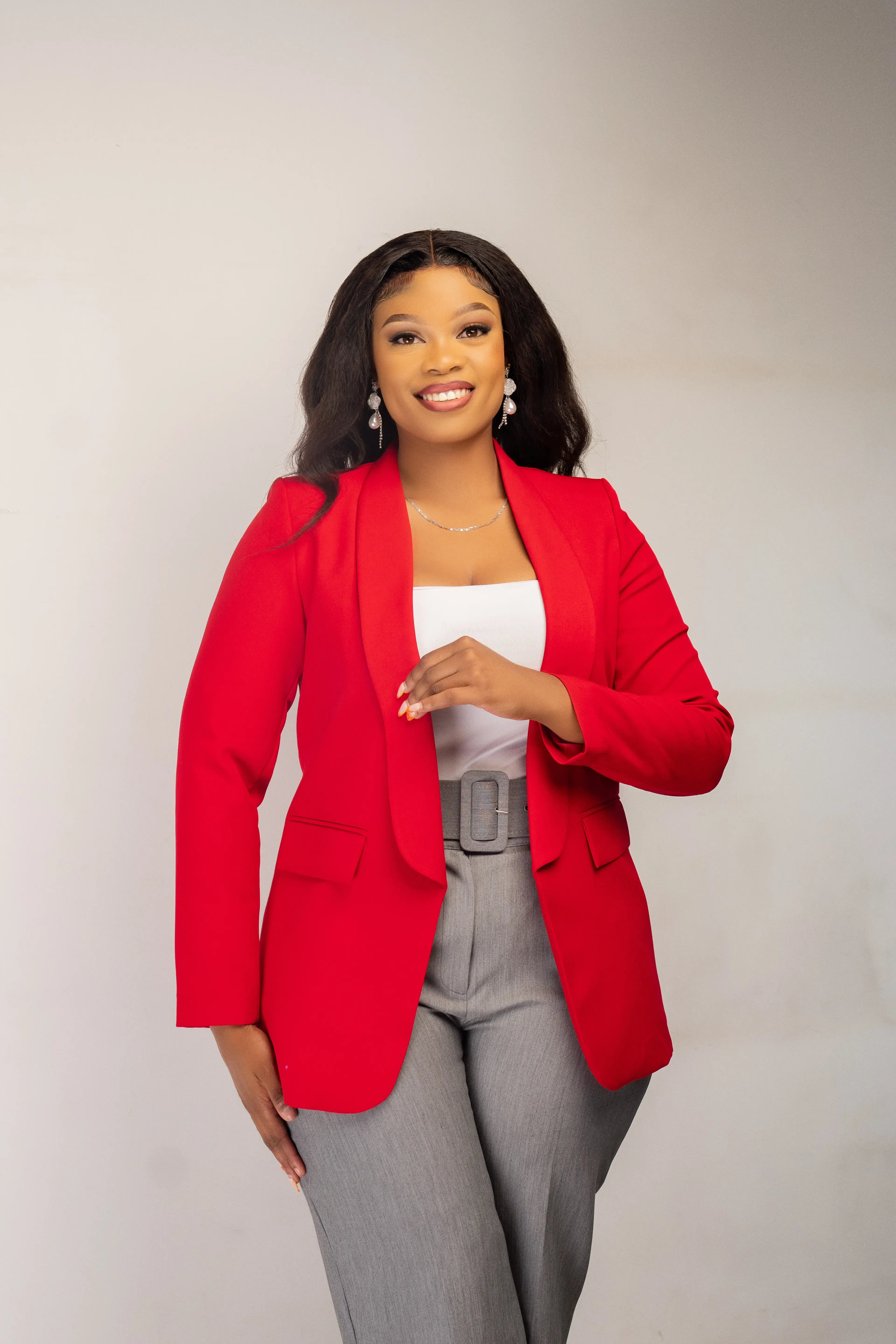 Red Minimalistic Minimalist Blazer alternate view