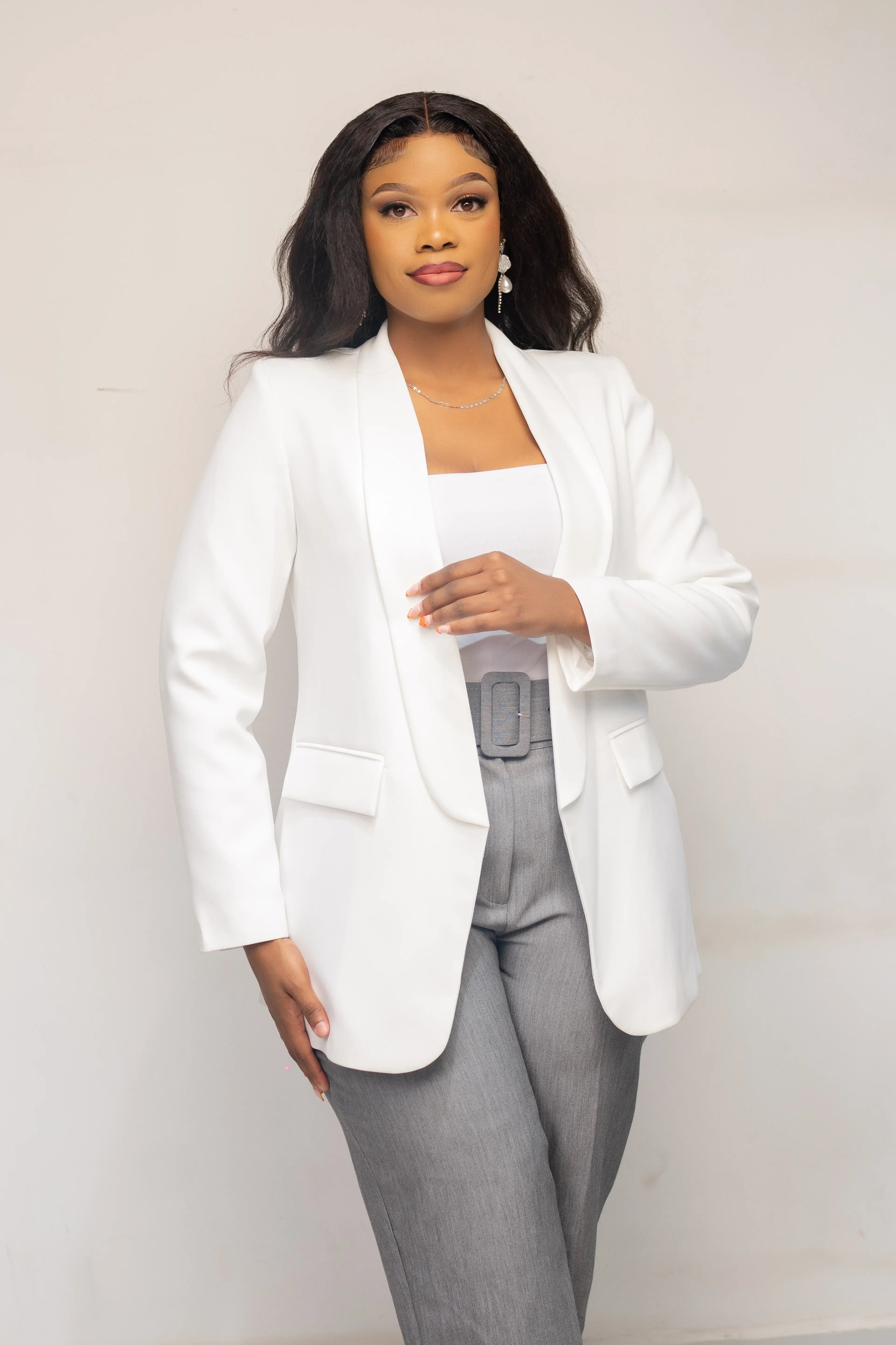 White Minimalistic S Minimalist Blazer alternate view