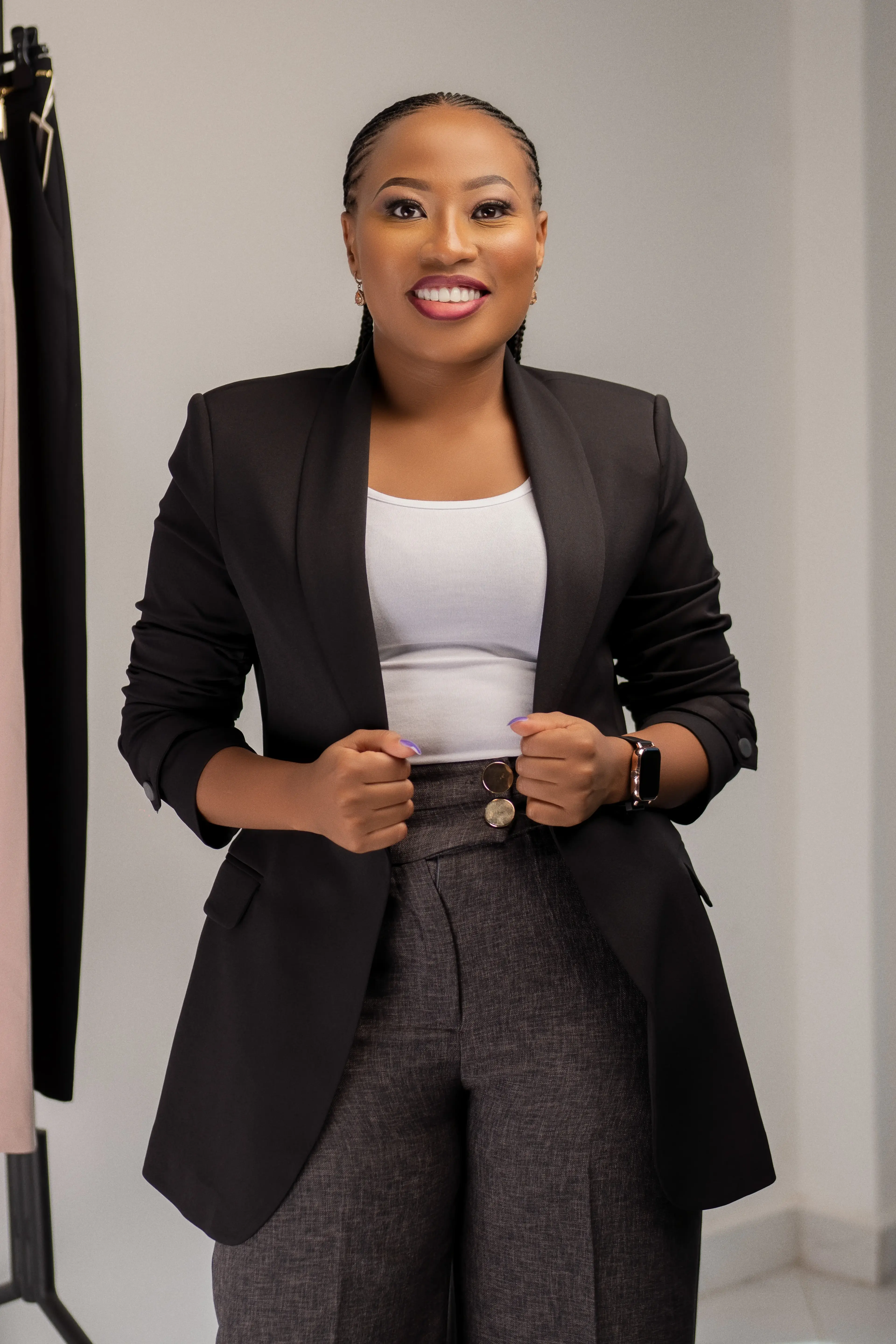 Black Ruched Arm Blazer