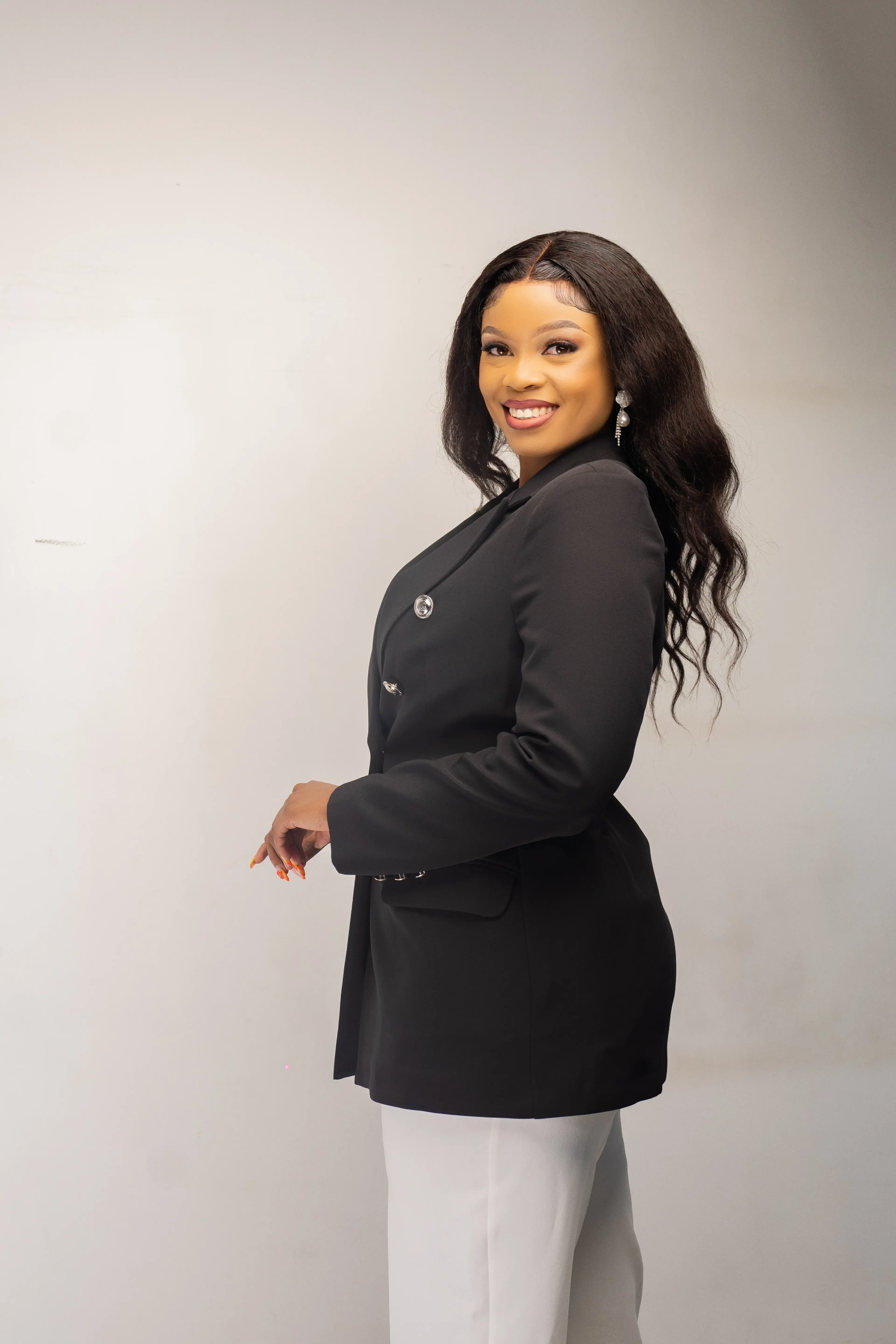 Black Silver Button Blazer alternate view