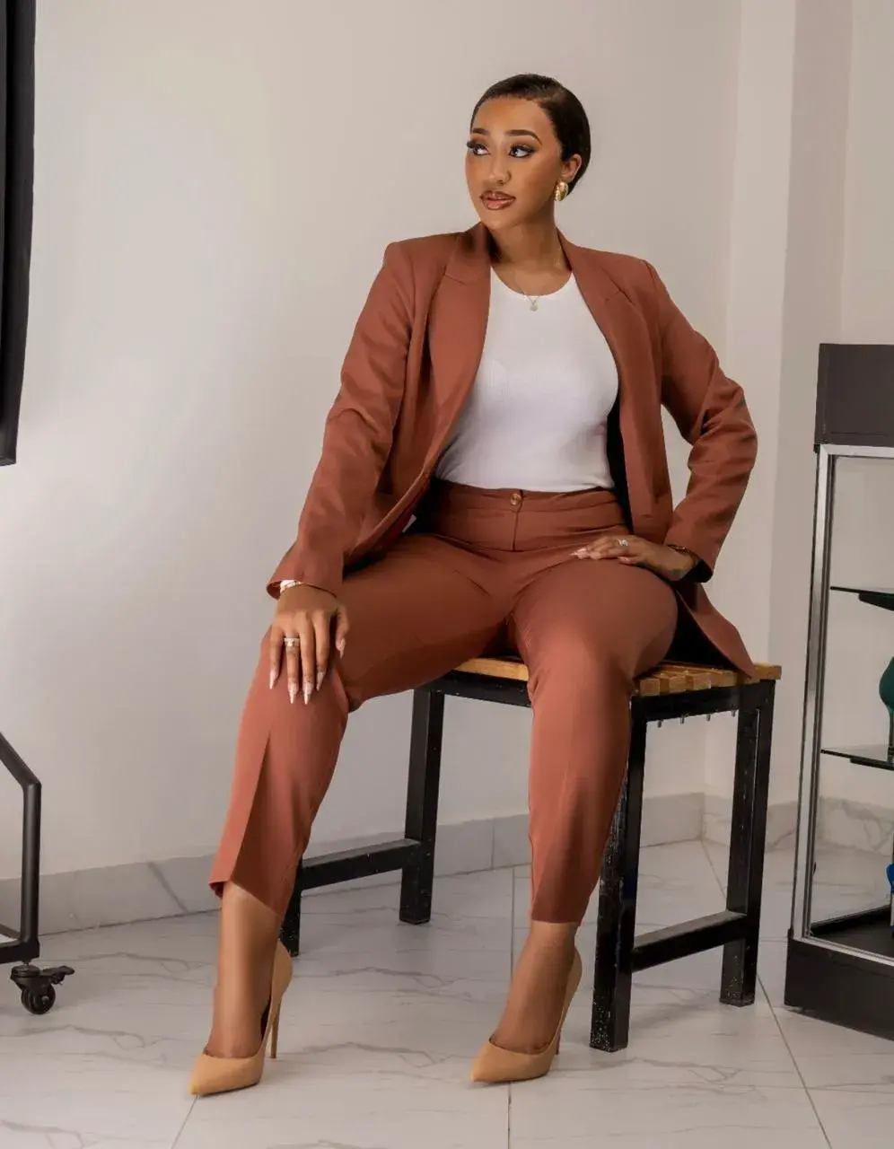 Light Brown Minimalistic Minimalist Blazer