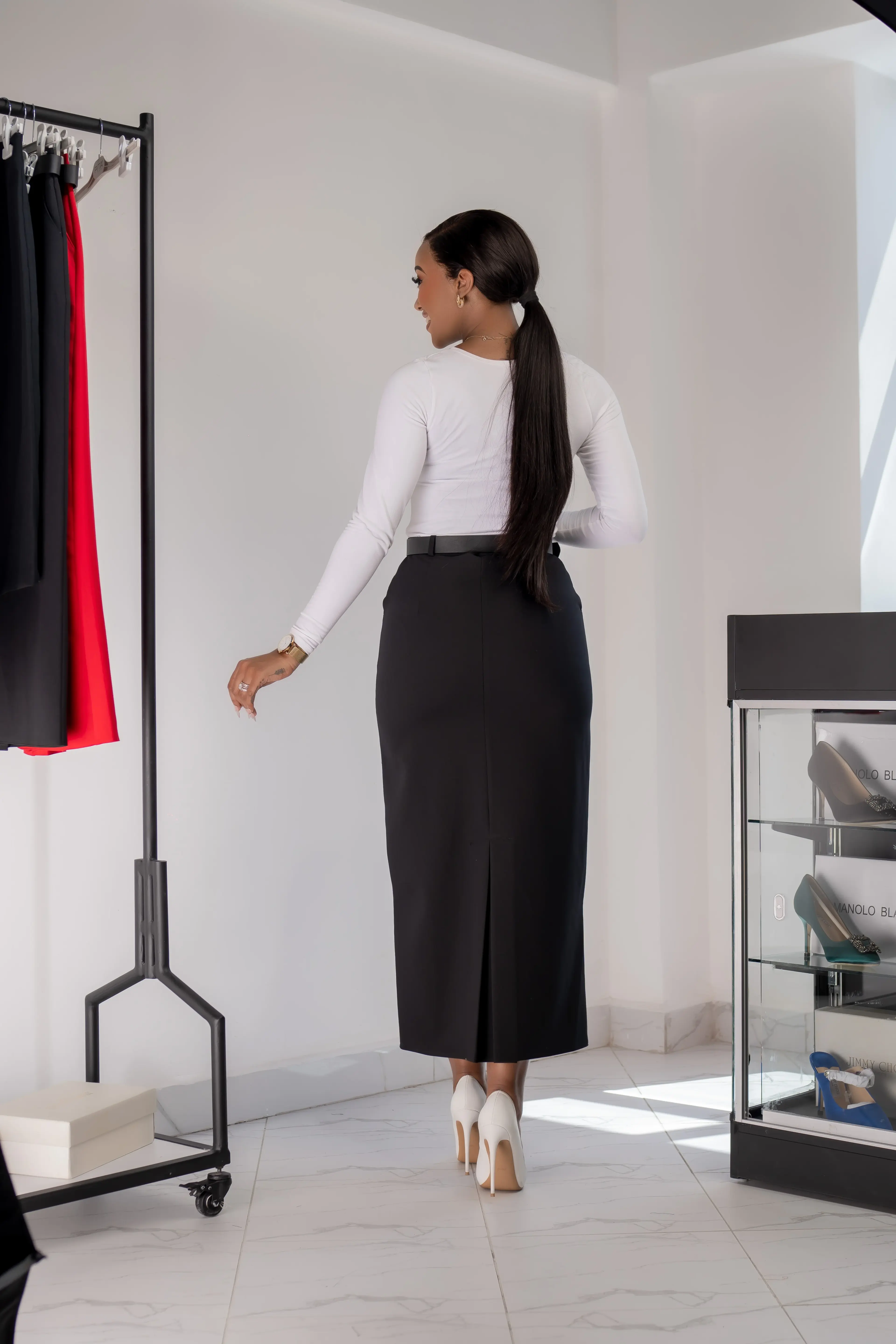 Black Maxi Pencil Skirt thumbnail 3