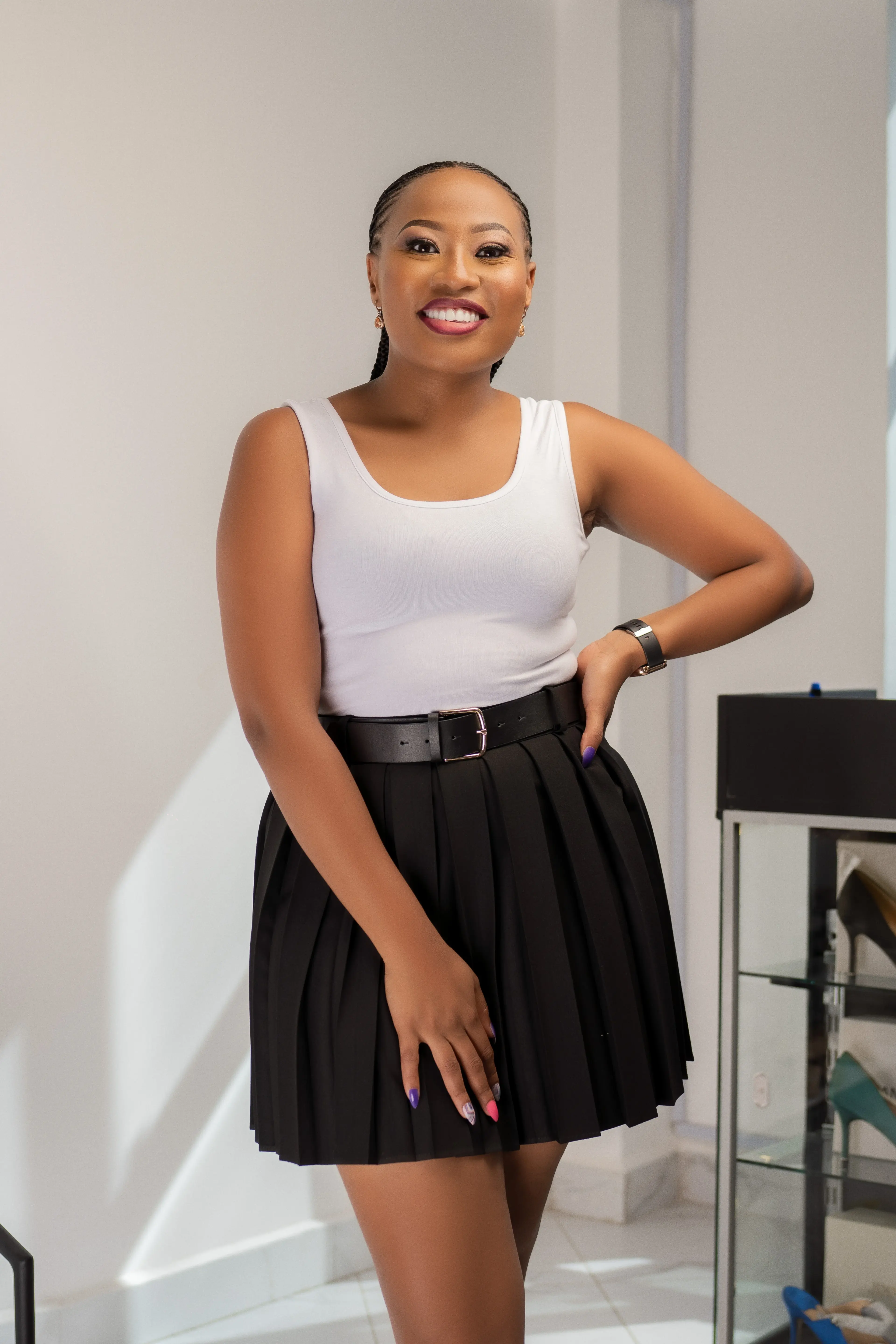 Black S Pleated Skirt thumbnail 7